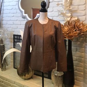 Pamela McCoy ultra soft leather jacket w/ grommets